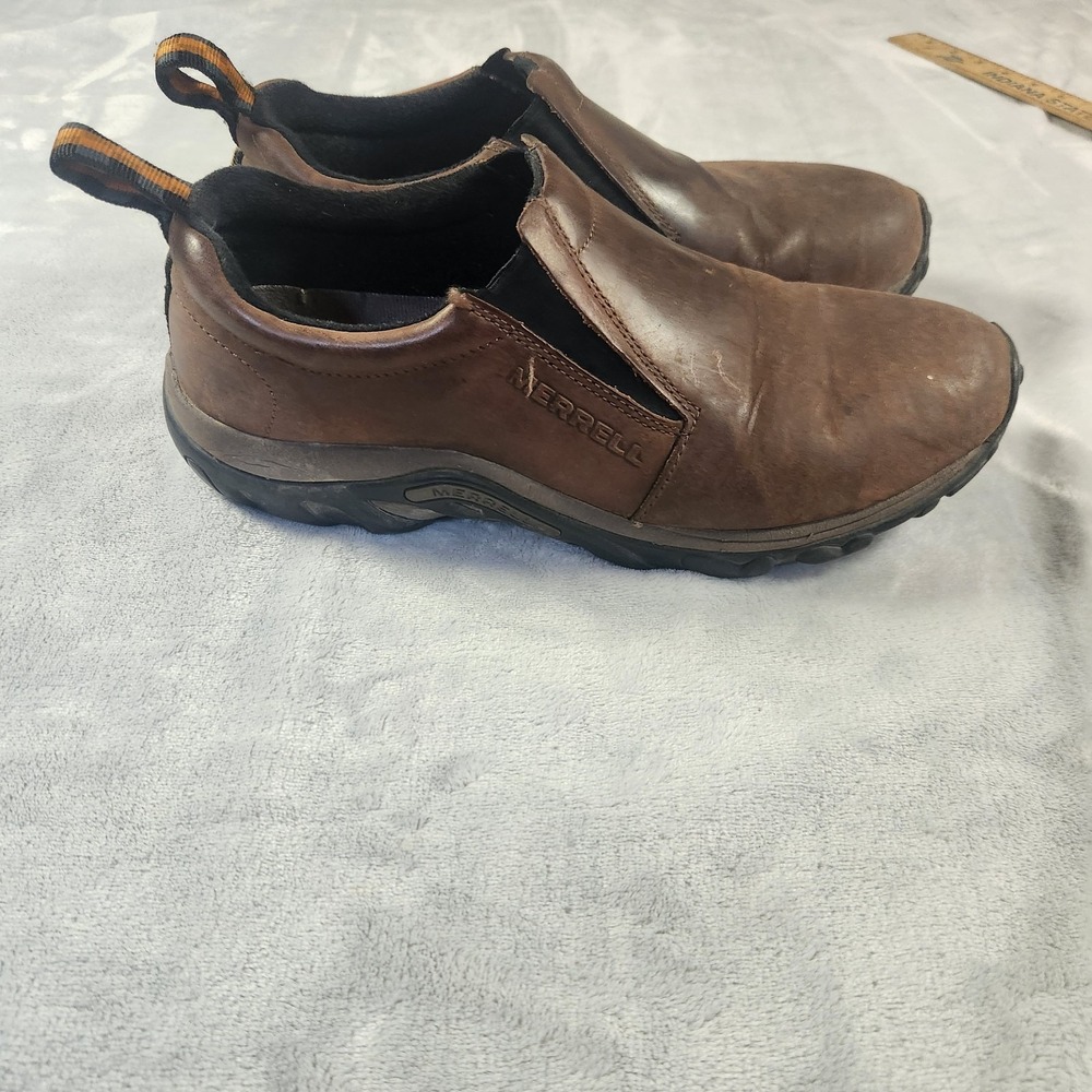 Merrell Mens Jungle Moc Slip On Shoes Clogs Brown Leather J60831 Size 10